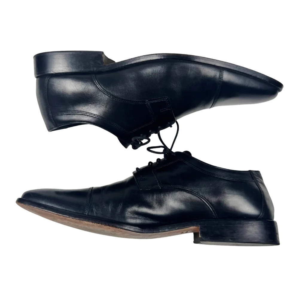 Johnston & Murphy Men's Black Leather Dress Shoes SZ 14M
